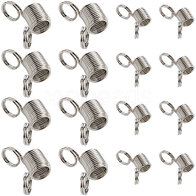 60Pcs 2 Styles Stainless Steel Spring Bead Clamps for Beading Jewelry Making FIND-SC0009-62-1