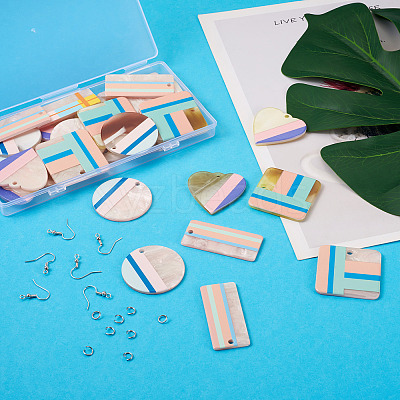 DIY Two Tone 3D Printed Drop Earring Making Kit DIY-FW0001-18-1