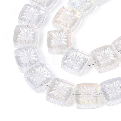 Electroplate Transparent Glass Beads Strands X-EGLA-N017-03A-1