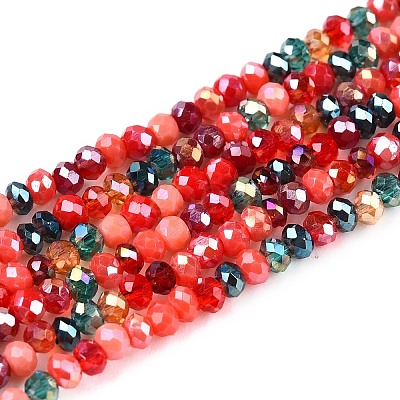 Electroplate Glass Beads Strands GLAA-T023-A16-01-1