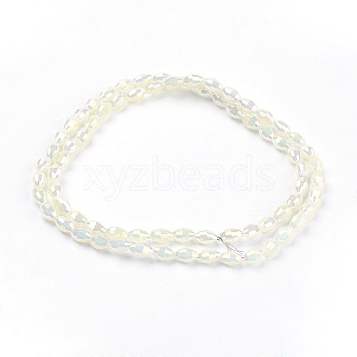 1 Strand Electroplate Glass Beads Strands X-EGLA-J013-4X6mm-F03-1