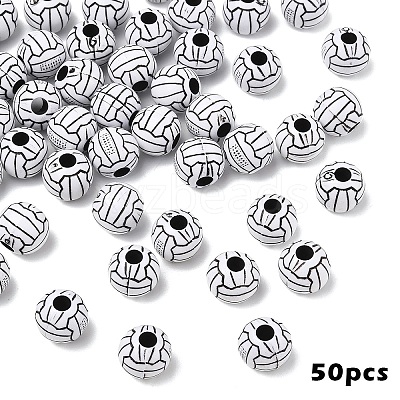 50Pcs Craft Style Acrylic Beads MACR-YW0003-87-1