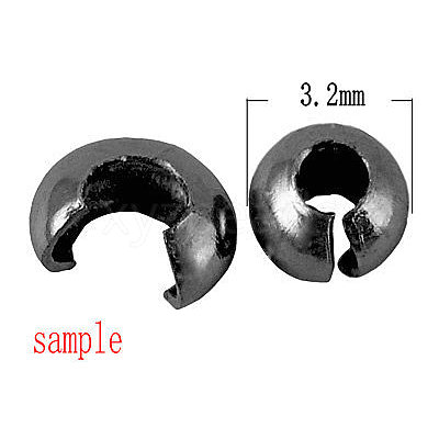 Brass Crimp Beads Covers KK-G015-S-NF-1