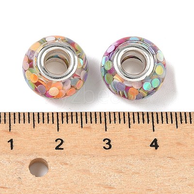 Transparent Resin Rondelle European Beads RESI-S023-20-1