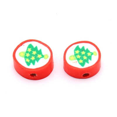 Handmade Polymer Clay Christmas Theme Beads CLAY-CJC0005-03B-1