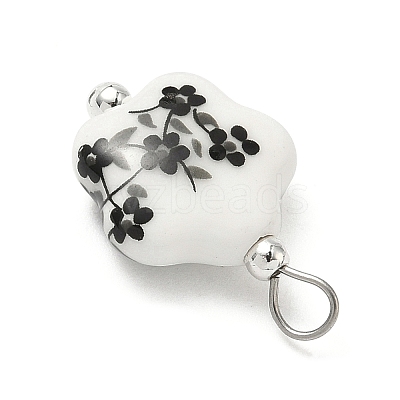 Handmade Printed Porcelain Pendants PALLOY-JF04401-01-1