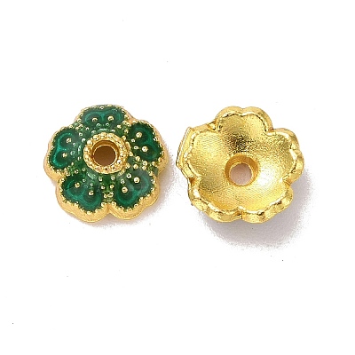 Alloy Enamel Bead Caps ENAM-D027-01A-04G-1