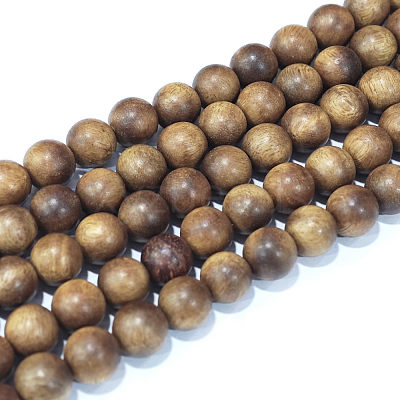 Natural Sandalwood Beads Strands WOOD-F008-02-D-1