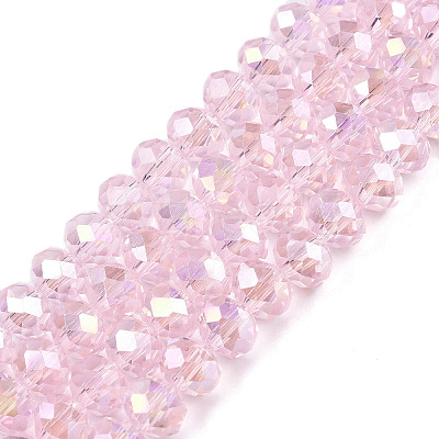 Electroplate Glass Beads Strands X-EGLA-A044-T8mm-B10-1