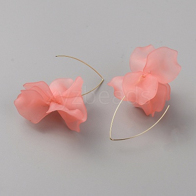 Acrylic Flower Dangle Earrings EJEW-WH0009-30H-1