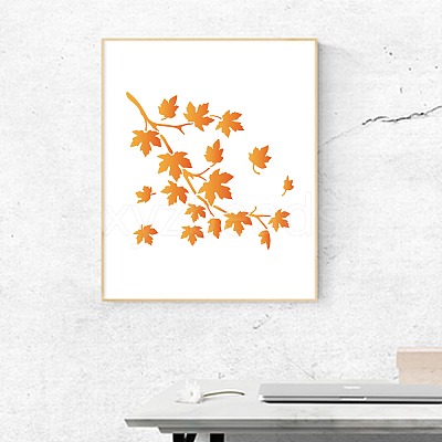 1 Set Autumn Theme PET Hollow Out Drawing Painting Stencils DIY-MA0001-54-1