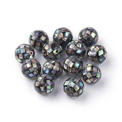 Natural Paua Shell Beads X-SSHEL-Q298-10mm-09-1