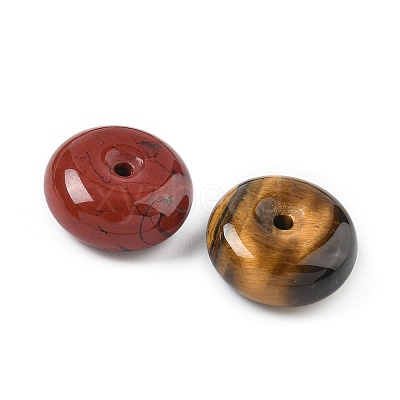 Natural & Synthetic Mixed Gemstone Donut/Pi Disc Charms G-M454-01B-1