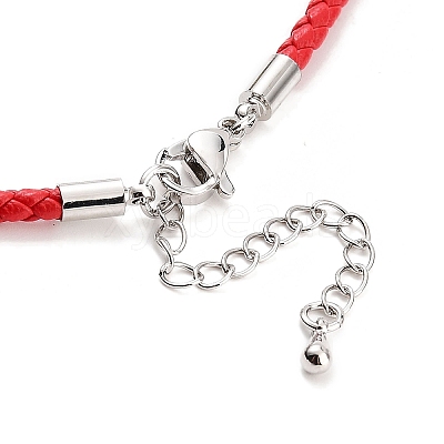 Braided Round Imitation Leather Bracelets Making BJEW-H610-01P-1
