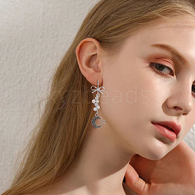 Bowknot Shape Brass Earring Hooks KK-HS0001-78P-1