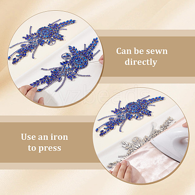 Flower Resin Rhinestone Decorative Corsages for Clothing Accessories PATC-WH0021-064D-1