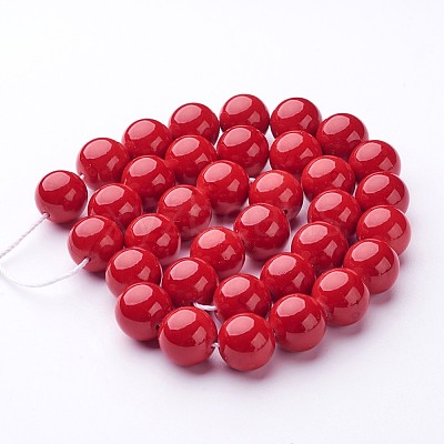 Natural Mashan Jade Round Beads Strands G-D263-12mm-XS31-1