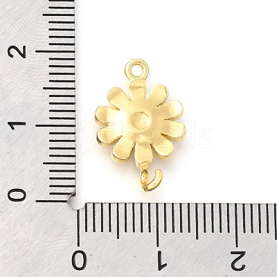 Brass Enamel Flower Links Connector Charms KK-C121-04G-01-1