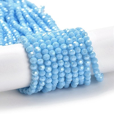 Electroplate Opaque Glass Beads Strands EGLA-A035-P4mm-A08-1