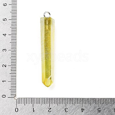 Electroplated Natural Quartz Pendants G-P315-B01-02P-1