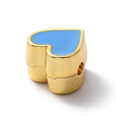 Eco-friendly Rack Plating Brass Enamel Beads KK-F843-30G-03-1