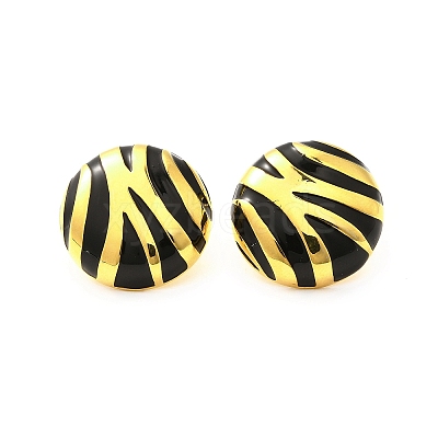 Brass Enamel Stud Earrings EJEW-B120-02G-02-1