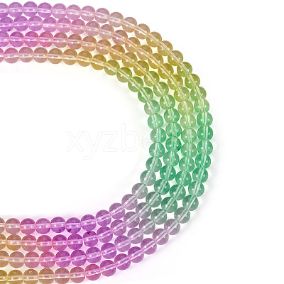 2 Strands Baking Paint Transparent Glass Beads DGLA-TA0001-20F-1