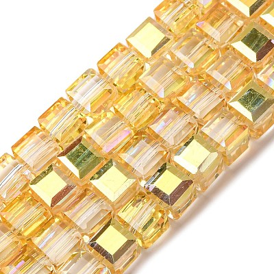 Electroplate Glass Beads Strands EGLA-H108-01A-AB06-1