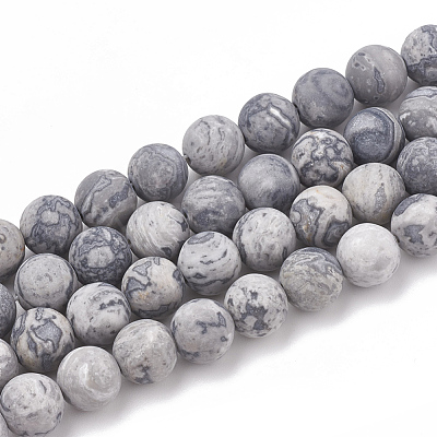 Natural Map Stone/Picasso Stone/Picasso Jasper Beads Strands G-T106-222-1