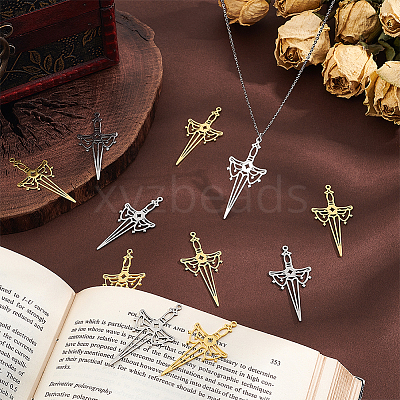20Pcs 2 Colors 304 Stainless Steel Big Pendants STAS-UN0051-35-1