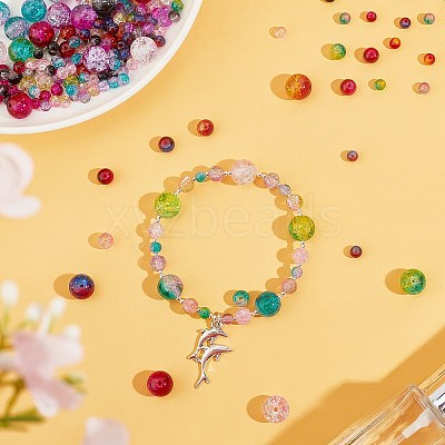 Round Transparent Crackle Glass Beads CCG-X0006-6mm-B-1