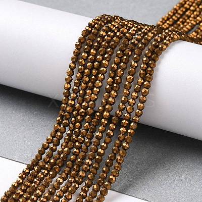 Electroplate Glass Beads Strands GLAA-H021-01A-FP01-1