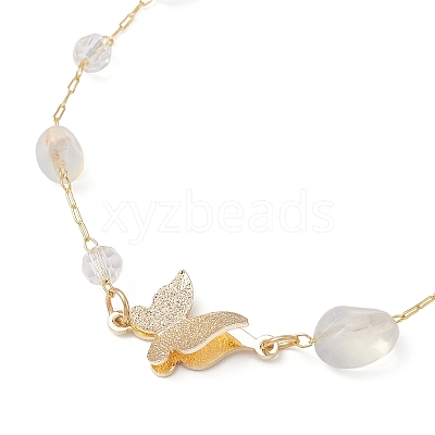 Handmade Glass & Opalite Nuggets Beads Necklaces BJEW-JB12461-03-1