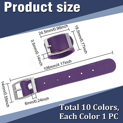 10Pcs 10 Colors Leather Rings RJEW-UN0003-02-1