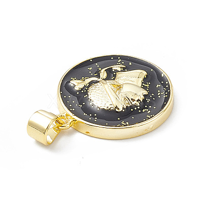 Rack Plating Brass Enamel Pendants KK-B065-04G-1