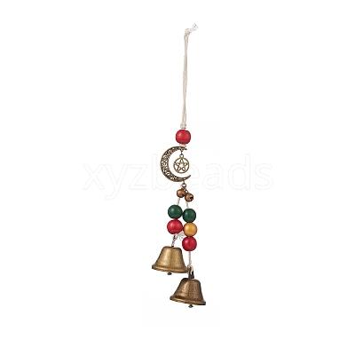 Christmas Theme Schima Wood Beaded Pendant Decorations HJEW-JM00926-1
