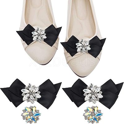 4Pcs 2 Style Glass Rhinestone Shoe Decorations FIND-NB0002-34A-1