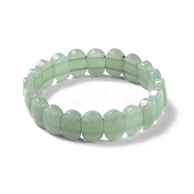 Natural Green Aventurine Oval Beaded Stretch Bracelet G-E010-01H-1