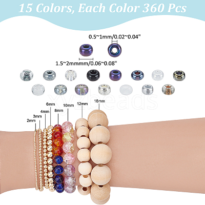 15 Styles Glass Seed Beads SEED-WR0001-12-1