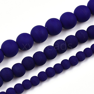 Opaque Glass Beads Strands GLAA-T032-P8mm-MD03-1