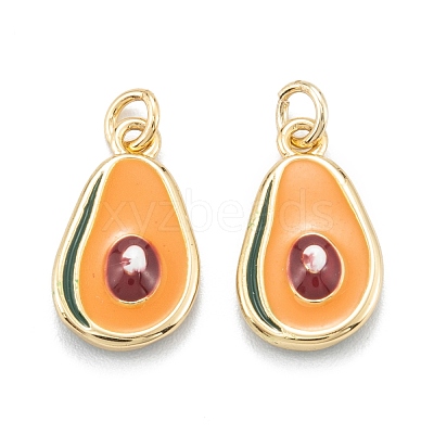 Brass Enamel Charms KK-A155-05G-1
