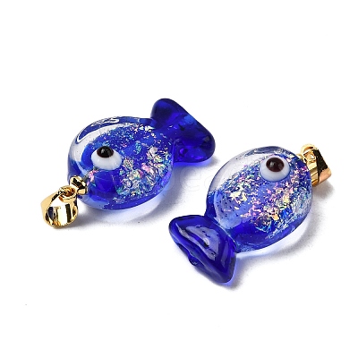 Handmade Dichroic Foil Lampwork Pendants X1-DICH-G001-01G-08-1