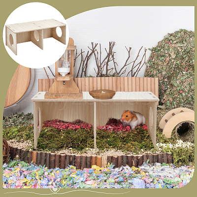 Wooden Hamster Hideout House AJEW-WH0270-086B-1