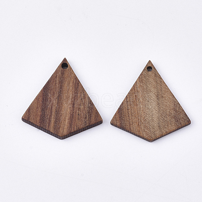 Undyed Walnut Wood Pendants WOOD-T023-07-1