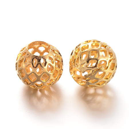 Brass Hollow Beads KK-L129-12G-04-1