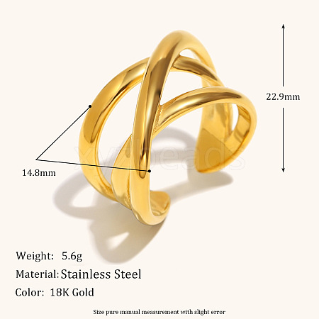 304 Stainless Steel and Enamel Cuff Rings FS-WGFF68F-03-1