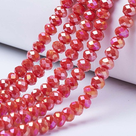 Electroplate Glass Beads Strands EGLA-A044-P4mm-B22-1