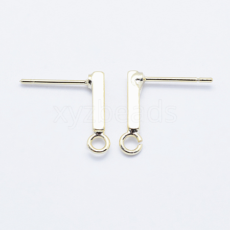 Long-Lasting Plated Brass Stud Earring Findings KK-K204-163G-NF-1