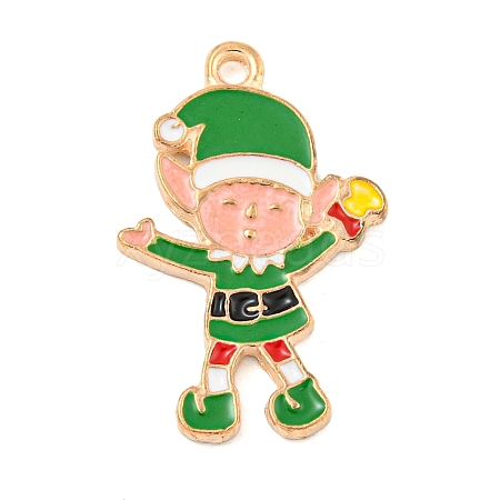 Christmas Theme Alloy Enamel Pendants X-ENAM-M221-01KCG-03-1