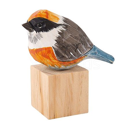 Wooden Red-headed Tit and Block Ornaments JX687A-1